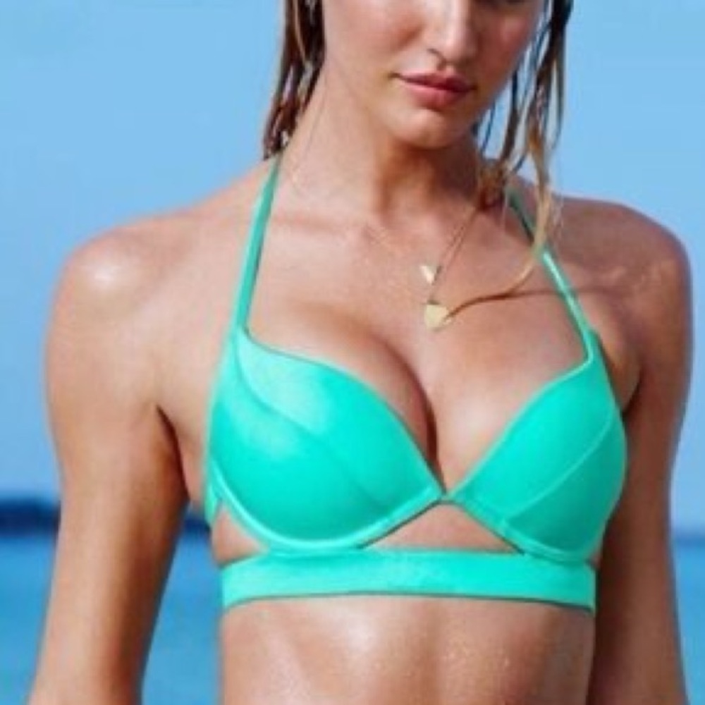 Victoria's Secret Mint Green and Black Bikini Set